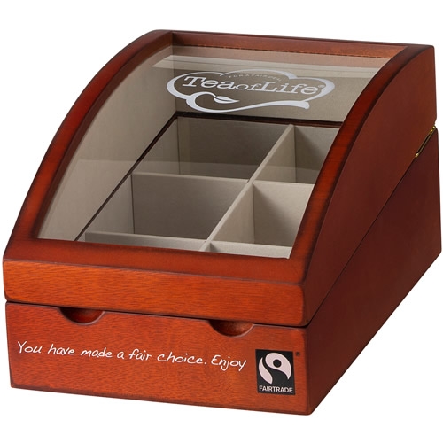 Tea of Life luxe wooden box with 6 compartments